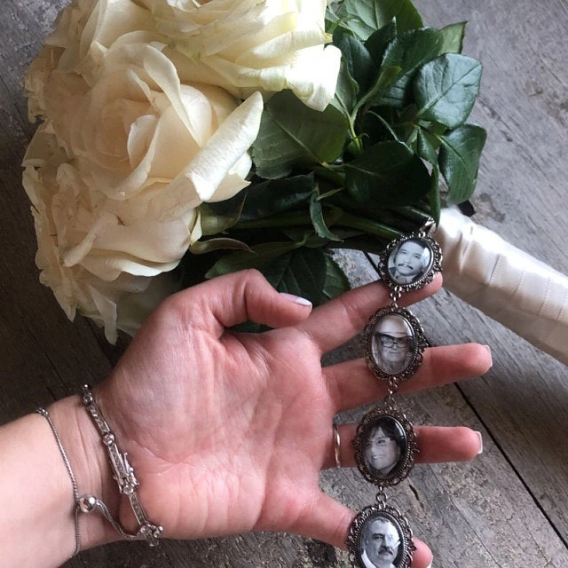 Abalorio ramo de boda personalizado para novia o dama de honor, Charm de ramo de boda con foto Charm de ramo de fotos Charms de ramo de novia|Obsequios para fiestas| -