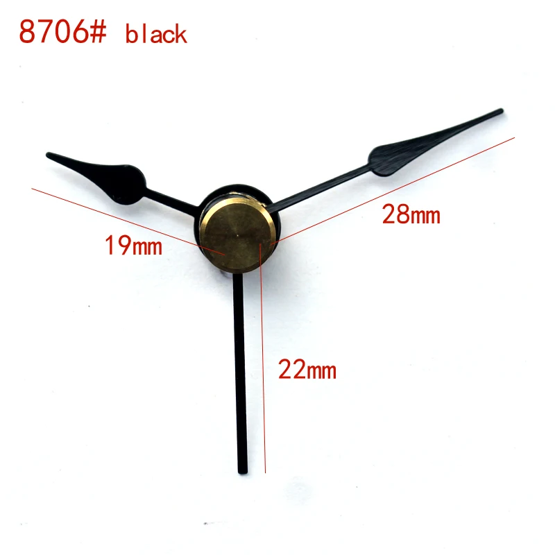 

S Shaft Short Clock Hands 8706#Black (just hands) Metal Aluminum DIY Hands Quartz Clock Accessory High quality DIY Clock kits