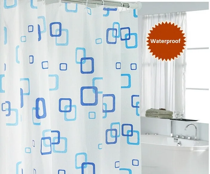Sabichi PEVA Bathroom Shower Curtain with 12 Hooks Anchor 180cm x 180cm 