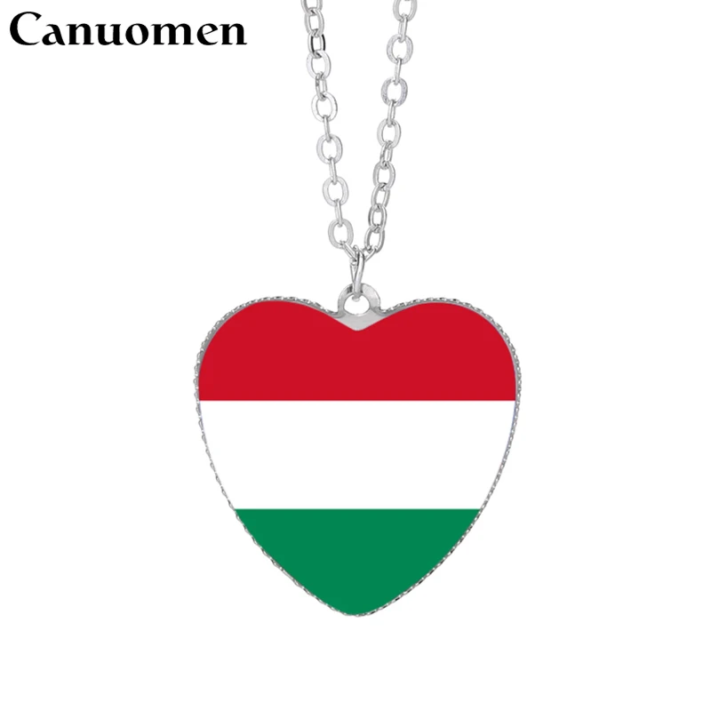 

Canuomen Hungary Flag Pendant Necklaces 25mm Heart Glass Cabochon Kiribati Trinidad and Tobago Flags Festival Women Jewelry