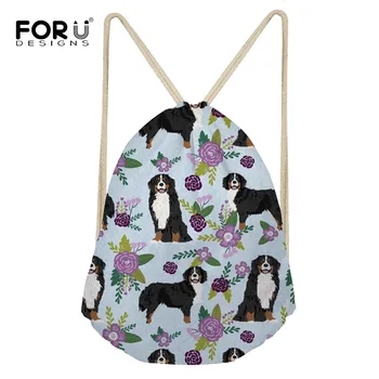 

FORUDESIGNS Bernese Mountain Dog Pet Design Drawstring Backpack Personality Large Capacity Casual Daypack Fashion Accessories