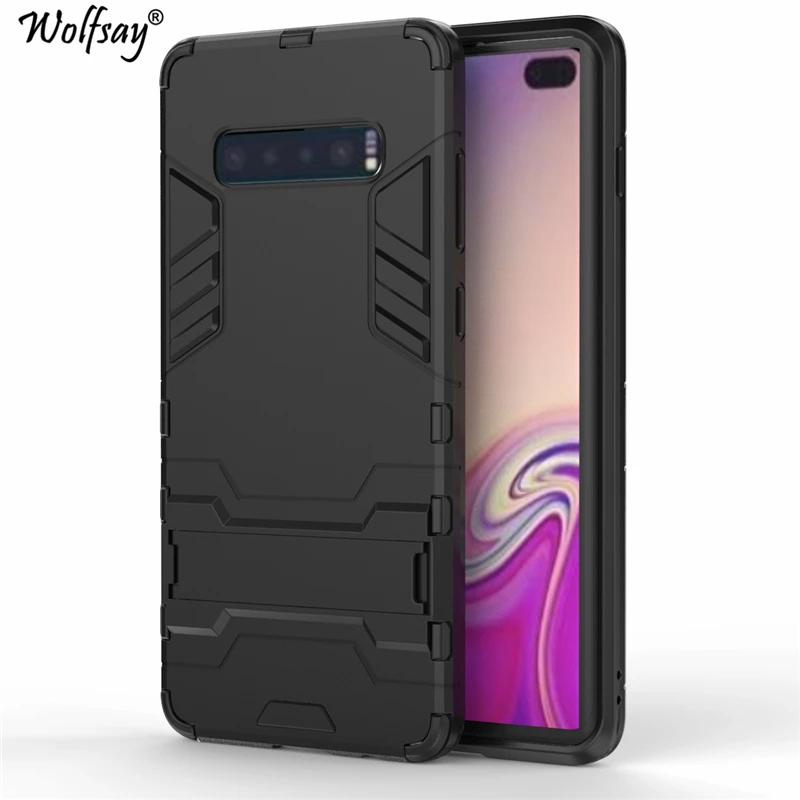 

Wolfsay Cover For Samsung Galaxy S10 Plus Case Slim PC + Soft Rubber Armor Phone Case For Samsung Galaxy S10 Plus Cover Fundas