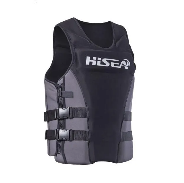 

Hisea Neoprene Rescue Jacket Adult Pro Life Vest Life Jacket Sailing Boating Drifting Security Swimming Vest 3XL Free Shipping