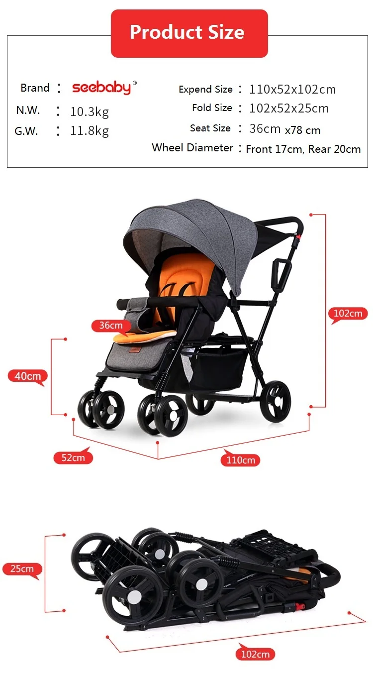 Портативная коляска для малышей-близнецов вторая детская двойная коляска большая детская тележка складная лампа может сидеть до и после лежа