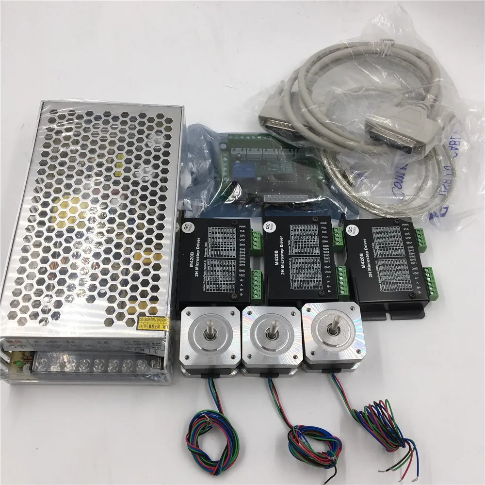 1.6oz.in Nema17 Stepper Motor 3Axis Kit 2phase Motor+Driver+Power