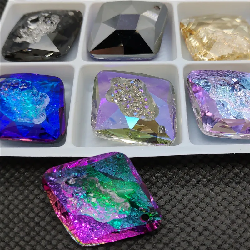 22x26 мм кристалл ожерелье кулон, ювелирные изделия кристалл изготовления аксессуары кулон, блестящие стеклянные декоративные кристаллы