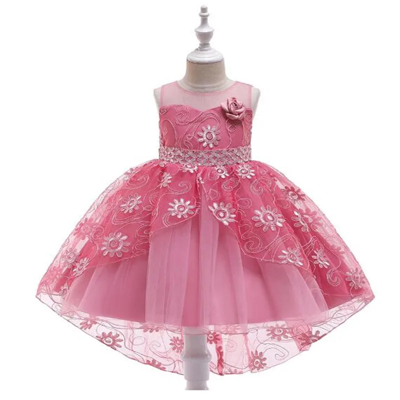 

BBZAI Lace vestidos Long Tulle Teen Girl Party Dress Children Clothing Kids Dresses Princess Bow Manual nail bead Wedding Gown
