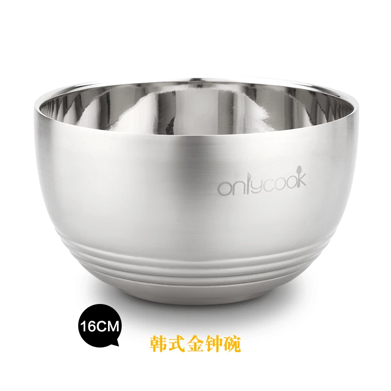 ONLYCOOK миска из нержавеющей стали с двойной изоляцией, миска с защитой от ожогов, увеличивающая Емкость - Цвет: 16cm