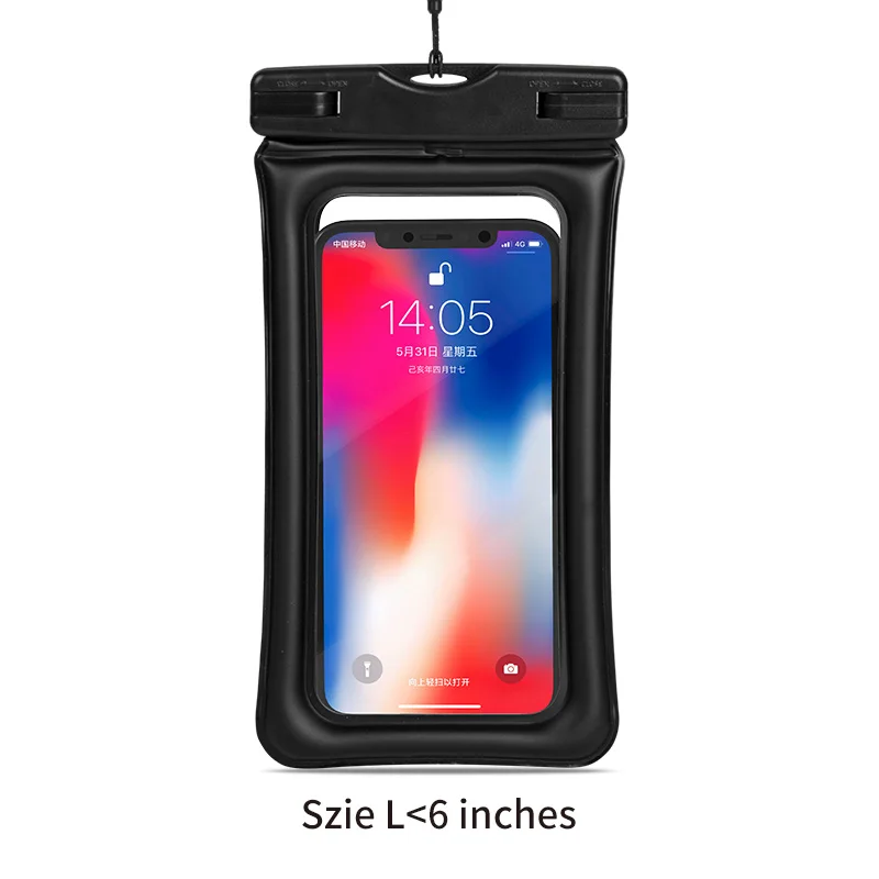 COPOZZ пляжный водонепроницаемый чехол для телефона, чехол для сенсорного экрана, плавающий чехол Aribag, сумка для сухого дайвинга, чехол для iPhone, Xiaomi, samsung, Meizu - Цвет: black