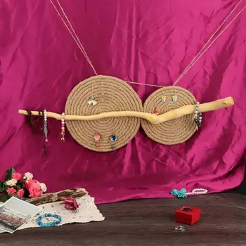 

Creative Hemp Rope Tree Branch Jewelry Display Rack Earrings Necklace Ring Bracelet Jewelry Hanging Rack Organizer Show Holder a