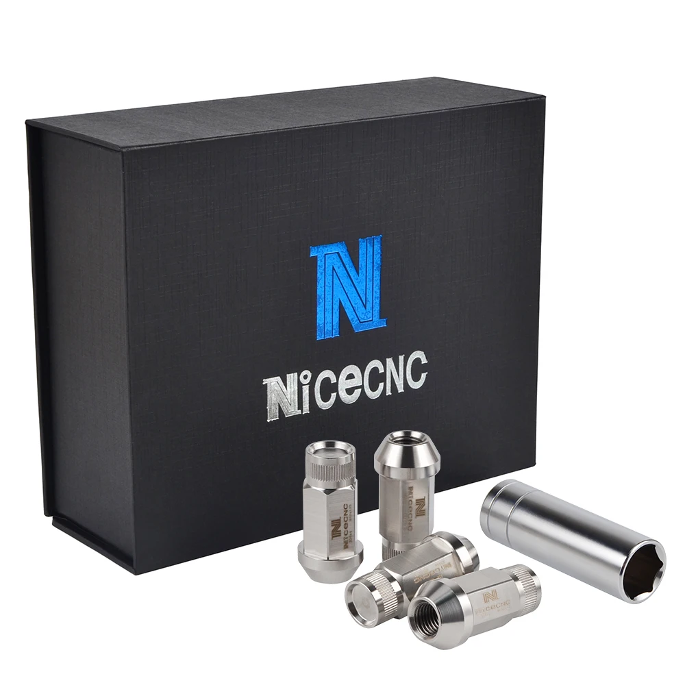 NICECNC 24PCS M14x1.5 Trail Wheel Lugs Nut Chrome Drift Rim Lug T304 Stainless Steel Bolts KDM Dub For Ford Expedition F-150