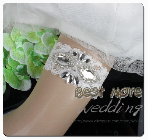 1pcs Luxury Rhinestones Lace Wedding Garter Keepsake
