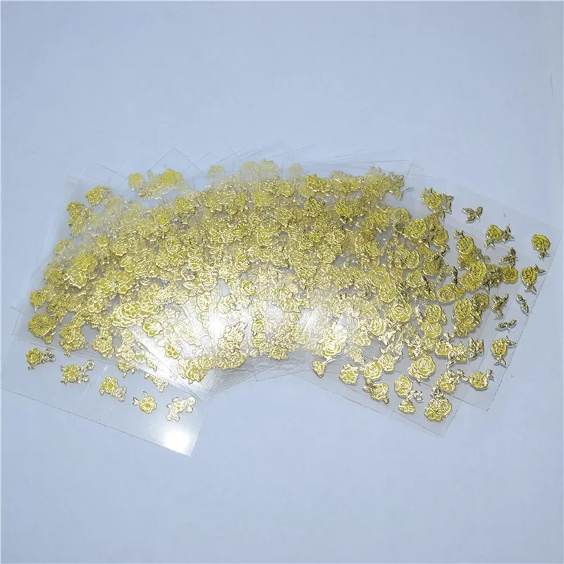 

24pcs/lot Green flower Design 3d Beauty Sticker for Nails Decal Decorations Manicure Tips Beauty Nail Art Sticker