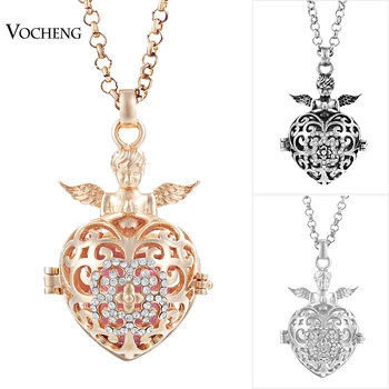 

10pcs/lot 12mm Vocheng Engelsrufer Hollow Jewelry Women Lovely Wings Pendant Necklace with Stainless Steel Chain VA-097*10