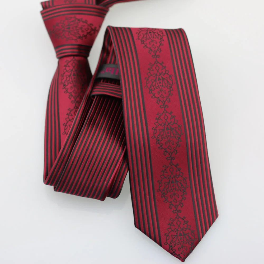 Yibei Coachella галстук красный Галстуки Slim с черный в полоску Florals Gravatas жаккардовая микрофибры дешевые шеи Галстуки Тощий подарок для для мужчин
