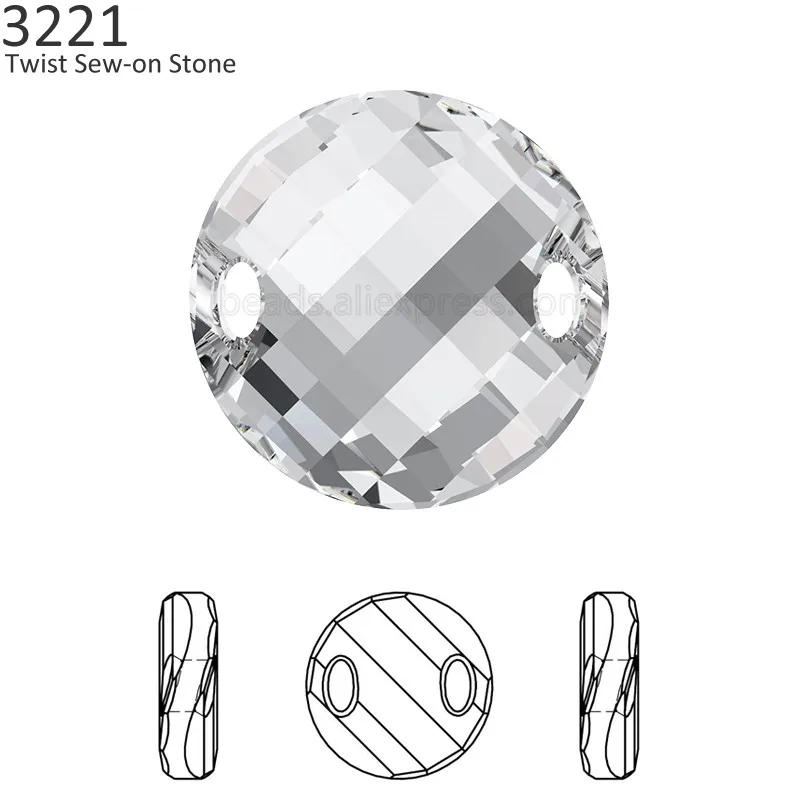 

(1 piece) 100% Original Crystal from Swarovski 3221 Twist Sew-on stone Made in Austria loose beads rhinestone DIY jewelry making