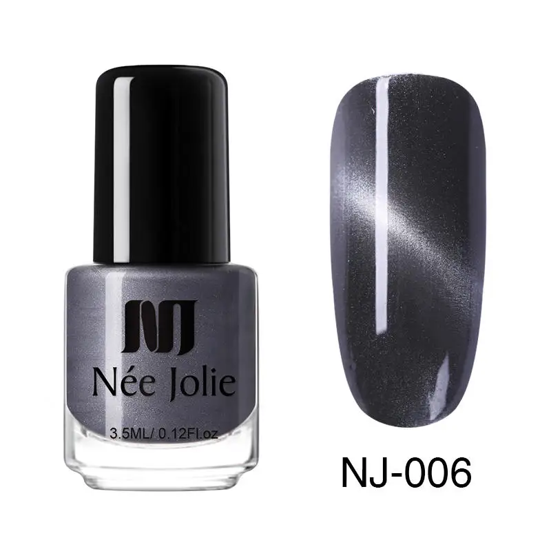 NEE JOLIE 5D лак для ногтей с эффектом «кошачий глаз» Магнитный голографический Хамелеон кошачий глаз лак для ногтей черный базовый - Цвет: Pattern 4 NJ-006