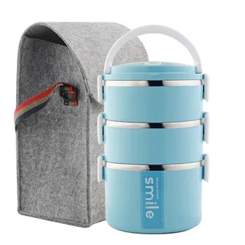 

Multi-layer microwave heated lunch box with tableware kids stainless steel food container School Picnic Office thermal lunchbox