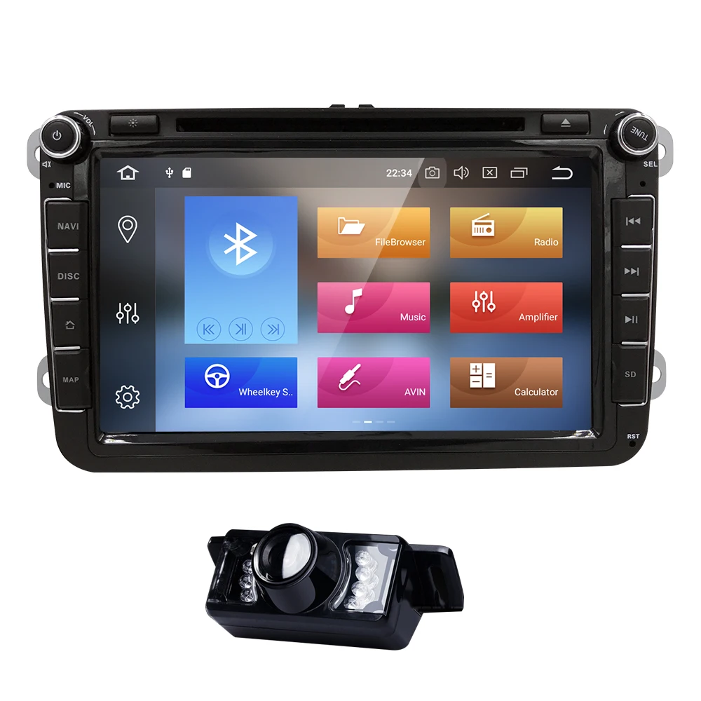 Perfect Autoradio 2 din Android 8.0 Car DVD Player for Amarok VW T5 Skoda Octavia 2 rapid VW Passat B6 seat leon altea golf 5 6 Tiguan 1