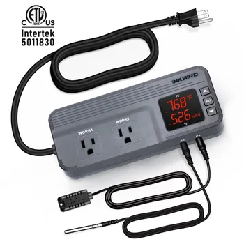 

Inkbird 12 Period Time 1800W Combination Temperature Humidity Controller ITC-608T Digital Pre-wired Outlet Humidistat Thermostat