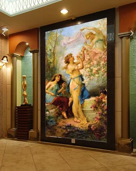 

3d room wallpaper custom mural non-woven Wall sticker European female character flowers porch painting wallpaper for walls 3d
