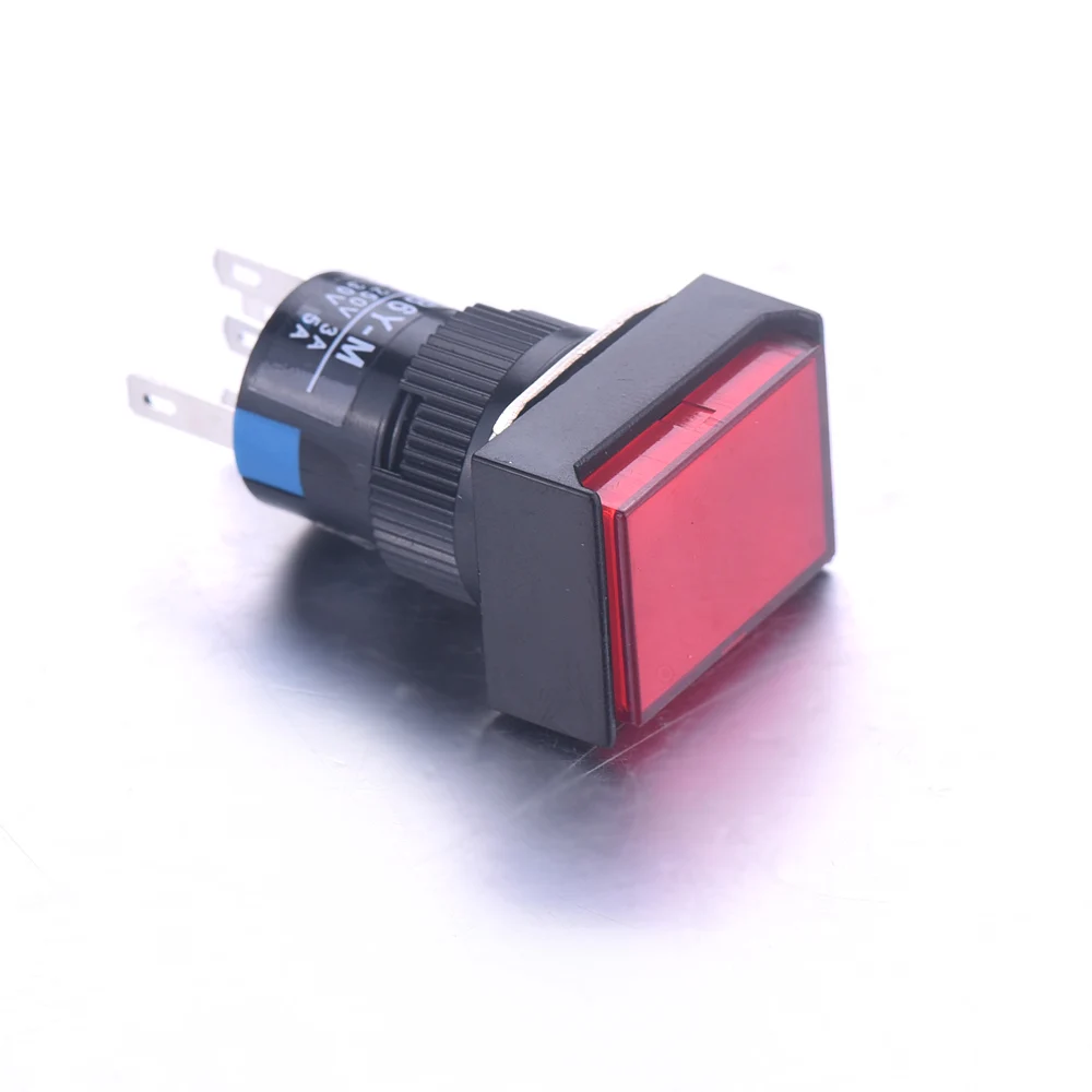 5Pcs/Lot LA16J 11D 5PIN 16mm Self reset Push Button Switch Red Green LED light choice Micro