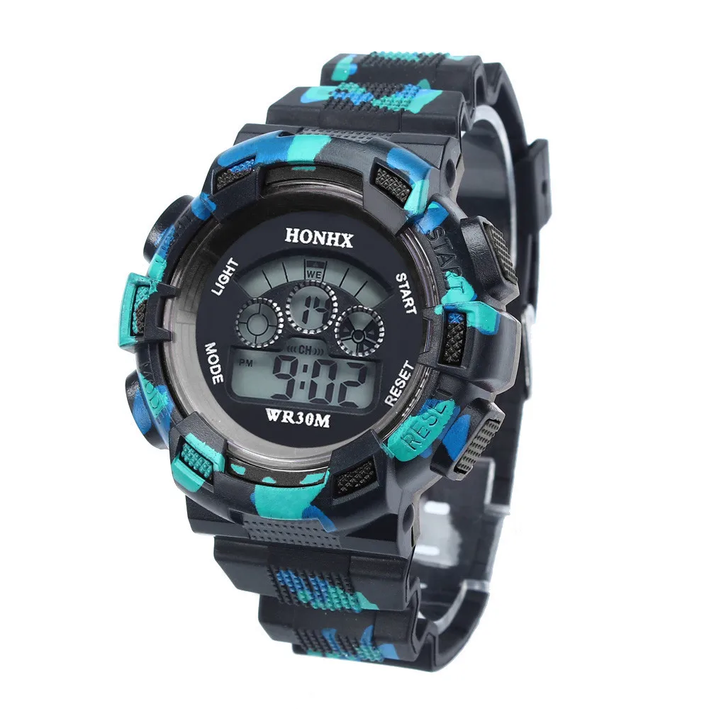 Модные крутые детские часы тонкие уличные многофункциональные водонепроницаемые детские спортивные электронные часы для мальчиков montre