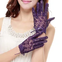 Женские Medival Лолита натуральная кожа наппа и кружева без подкладки кожаные перчатки