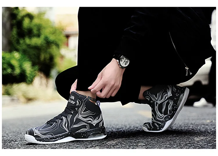 Мужские кроссовки осенние уличные ботинки повседневная спортивная обувь износостойкие высокие амортизирующие ботинки ночью