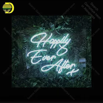 NEON SIGN For Happily Ever After wedding Sign light lampara neon signs sale vintage neon light for Windower wall custom made neon signs for corona guitar neon bulb sign beer bar pub neon light sign store display lamps glass with clear board dropshipping