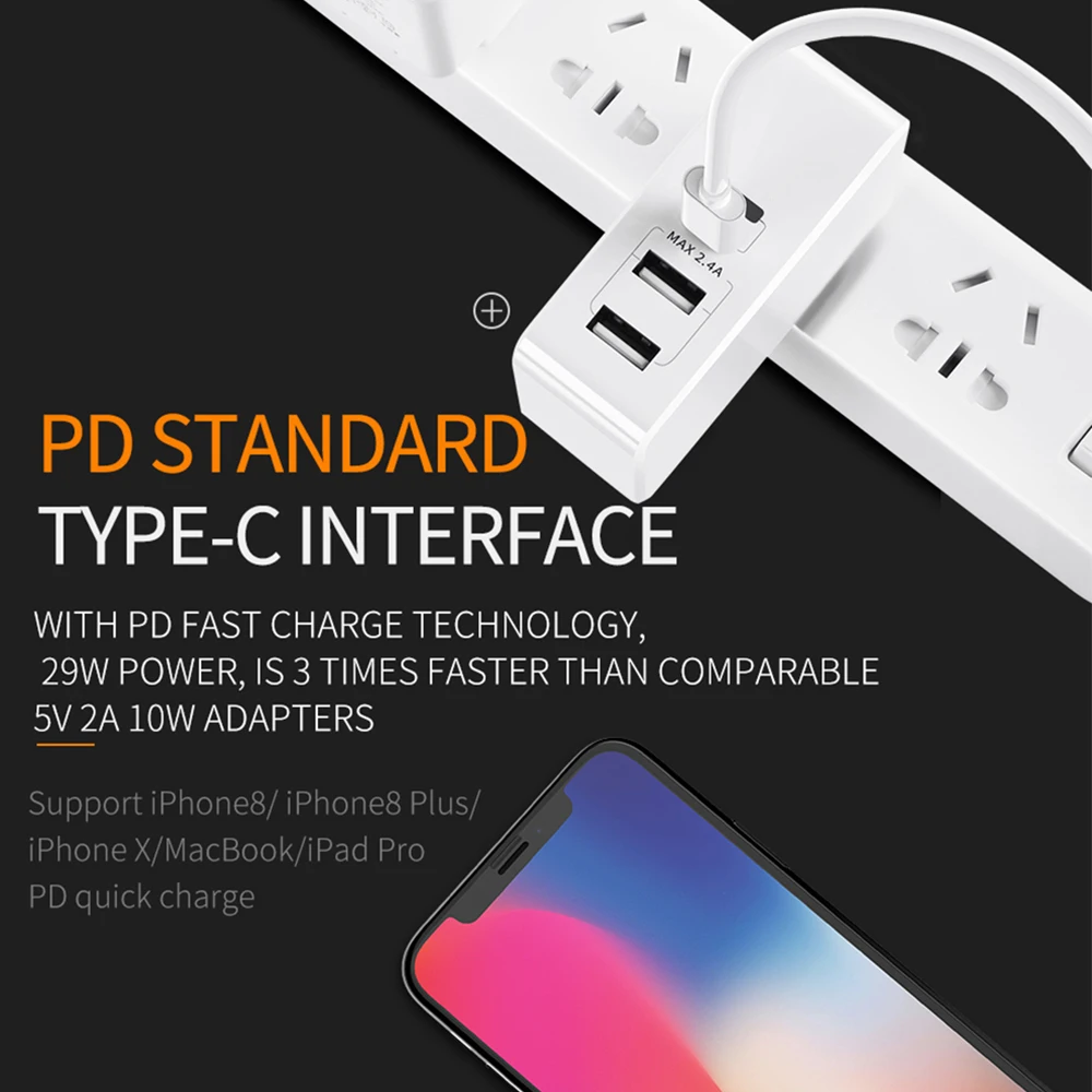 Mcdodo USB PD 29 Вт быстрое зарядное устройство для iPhone X 8 Plus type c usb-c зарядка Быстрая зарядка двойной USB зарядное устройство для samsung Xiaomi huawei