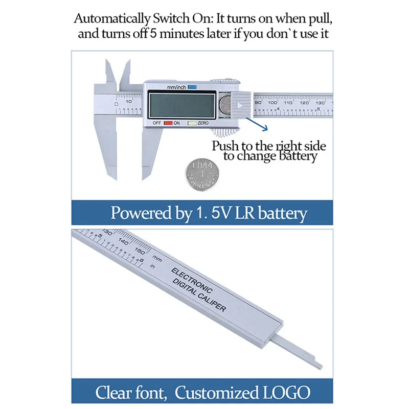 150 мм 6 дюймов lcd цифровой Электронный штангенциркуль микрометр измерительный инструмент линейка цифровой штангенциркуль крутой черный/серебристый