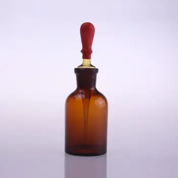 

125ml Glass Amber Dropper Bottle Drop Reagent Flask Lab Chemistry Glassware