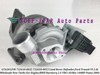 

Turbo +actuator GT2052V 752610 752610-5032S 6C1Q6K682EF 6C1Q6K682EJ 1435057 for Ford Transit VI For Land-Rover Defender 2.4 TDCi