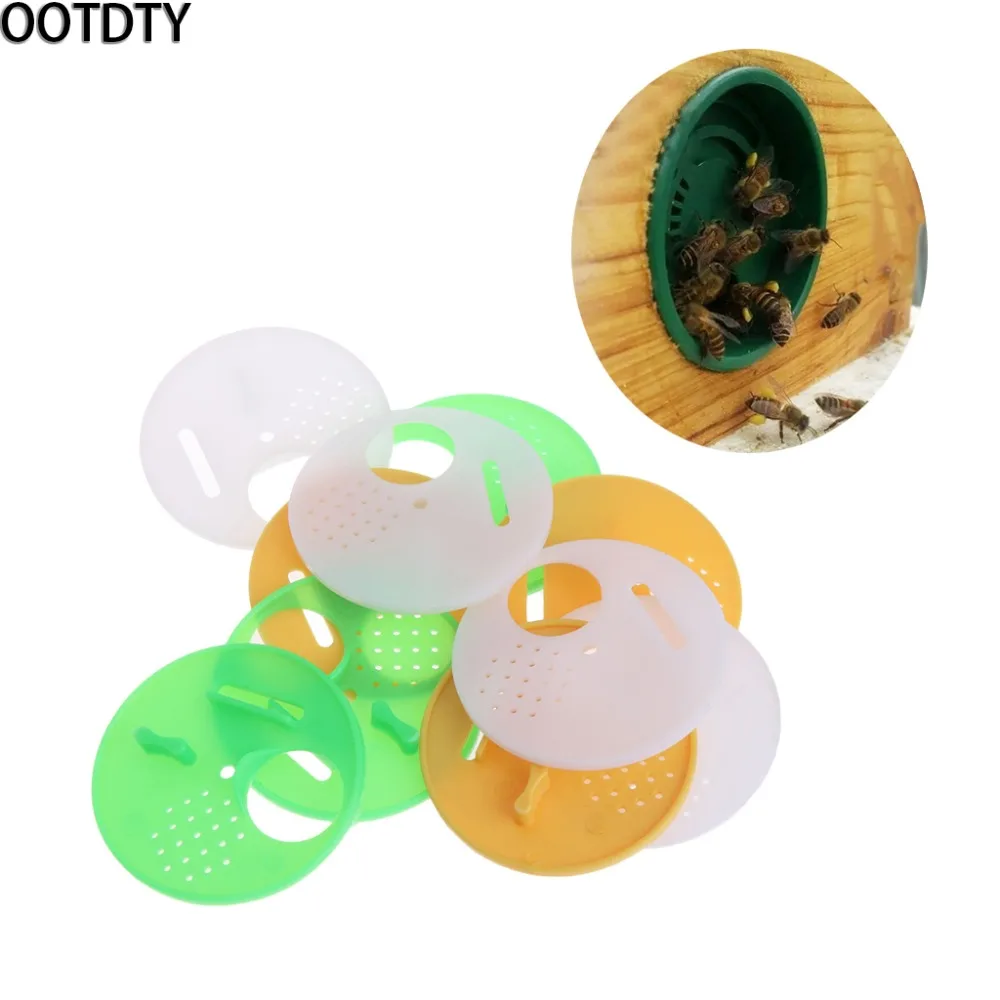 

OOTDTY 10Pcs/Set Hive Door Beekeeping Beekeeper Box Plastic Entrance Disc Bee Nest Gate