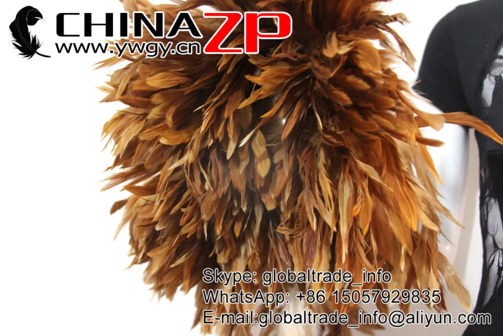 Natural Brown dyed wholesale strung cock feathers (9)