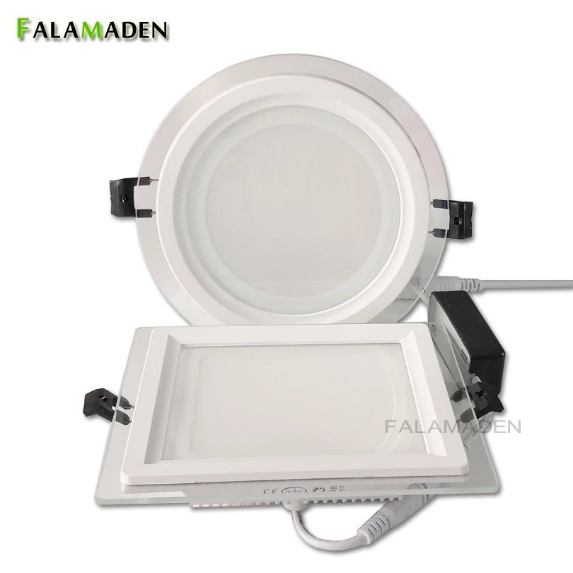 6W 9W 12W 18W downlights LED glass panel light square and round shape