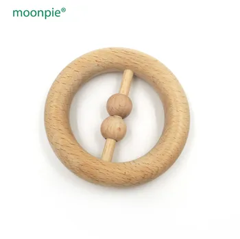 

10pcs 8cm natural beech rattle teether baby chew Montessori toys rattling gym gift EA468A