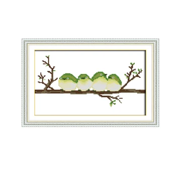 

The Bird On The Branch Cross Stitch Printed Canvas Joy Sunday 11 14ct DMC DIY Cross Stitch Embroidery Needlework Sets For Adults