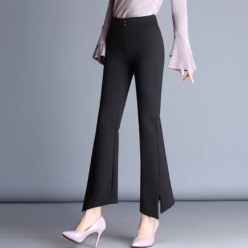 white side split trousers