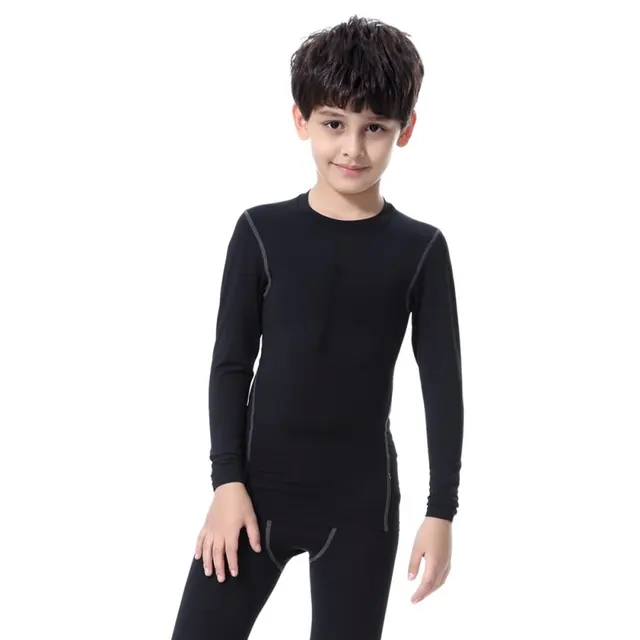 Kids Boys Compression T shirt Long Sleeve Tops Stretch Quick Dry Shirts