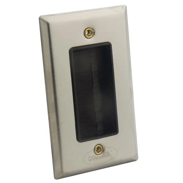 Stainless Steel Brush Wall Plate Bristles Port Insert Cover Outlet