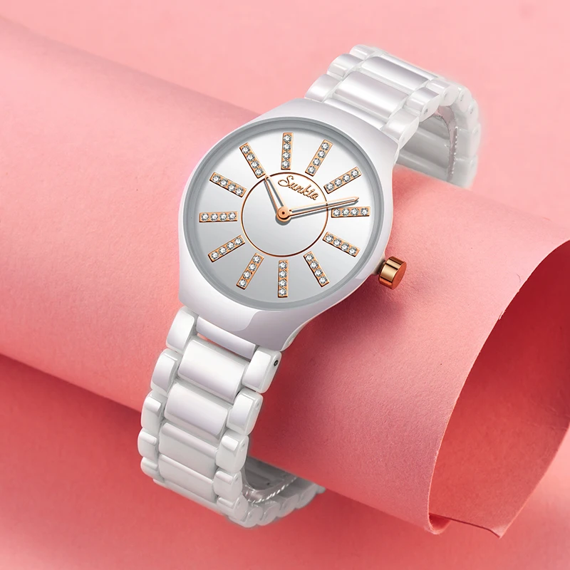 

Watches Women Fashion Watch 2019 Luxury Brand Quartz Watch Lady Ceramics Stainless Steel Women's Watches Relogio Feminino Clock