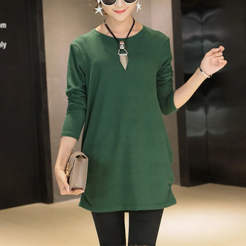

Wool 2018 autumn winter Fashion Women long sleeve Loose casual pullovers sweater casual top tunic pullover green clothing