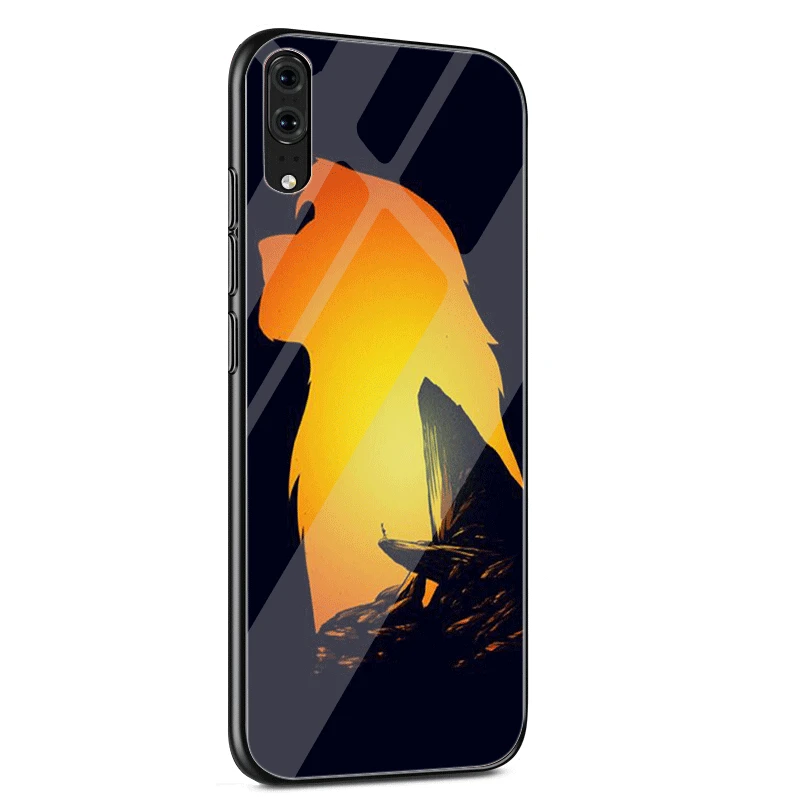 Стеклянный чехол Gerleek Lion King для Huawei P10 P20 Pro P Smart Mate 10 20 Lite Y6 Y9 Honor 7A 8X 9 2018