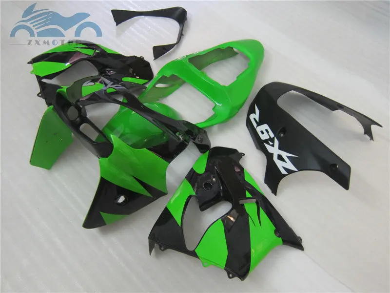 АБС-пластик Полный Обтекатель Набор для Kawasaki Ninja 636 ZX9R 2002 2003 ZX 9R 02 03 цвета: зеленый, черный aftermarket Обтекатели для кузова части