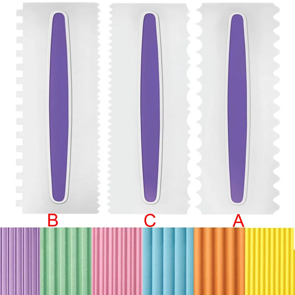 Скребок для торта, украшение торта, расческа для глазури, гладкий скребок для торта, кондитерский 6 видов конструкций, инструмент для выпечки# p25
