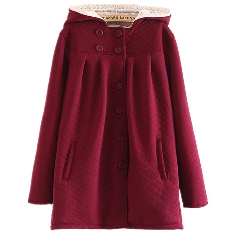 2017 Women Autumn cotton coat thick warm Hooded cotton jacket Single
