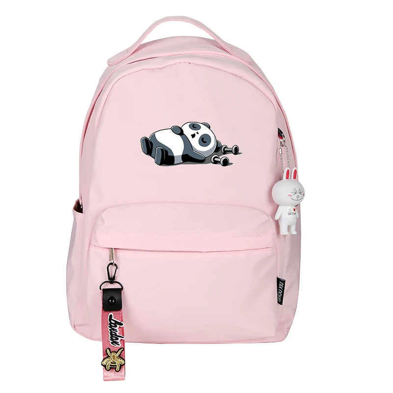 Милый женский рюкзак с изображением панды; розовые школьные сумки для девочек-подростков; Mochila Feminina; нейлоновый рюкзак для ноутбука; рюкзак для девочек
