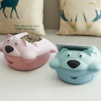 

Cute cartoon lazy double-layer melon tray with trash can plastic fruit bowl ZP12241614